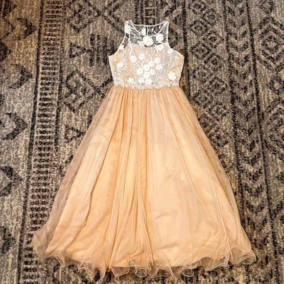 TAN formal youth girls dress